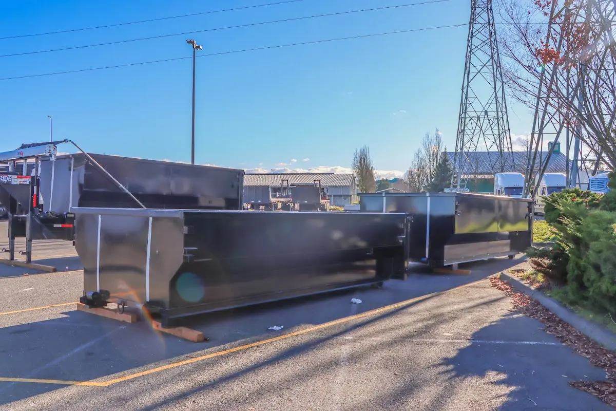 Roll-off dumpster ready for waste disposal at job site for Construction Dumpster Rental in Broomfield